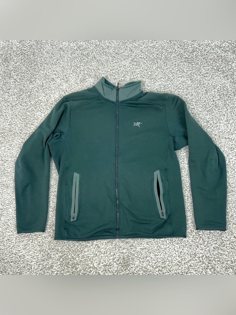 Arcteryx Jacket Mens Large Green Kyanite Fleece Full Zip Hiking Outdoor Casual